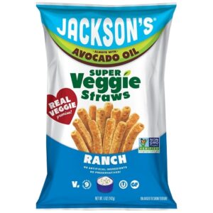 Jackson's Avocado Oil Super Veggie Straws Ranch 5oz 12ct